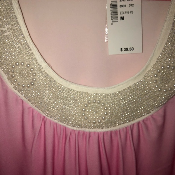 New Ricki’s Pink Medium Beaded Tank Women’s Ladies - Picture 2 of 5